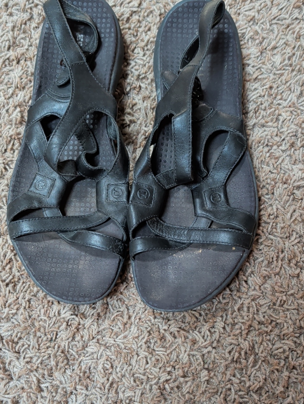Merrell Black Strappy Leather Sandals